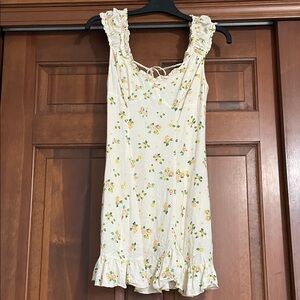 Free People Like A Lady Ivory Print Mini Dress size XS